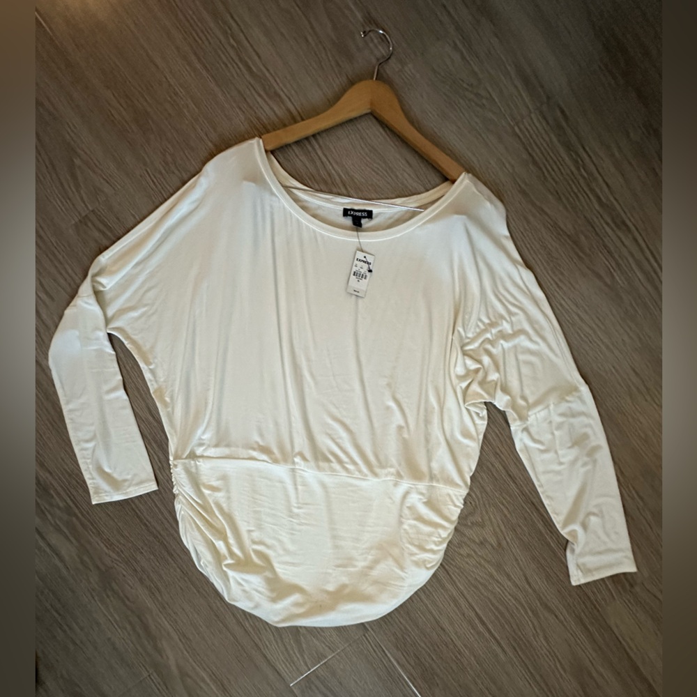 Express Washed White  Long Sleeve Top